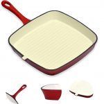 Home & Treat 24cm Cast Iron Square Griddle Frying Pan
