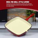 Home & Treat 24cm Cast Iron Square Griddle Frying Pan - Image 2