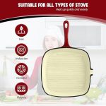 Home & Treat 24cm Cast Iron Square Griddle Frying Pan - Image 3