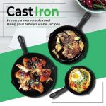 3 Pc Cast Iron Set Pre-Seasoned Skillet Frying Pan 6” 8” 10” Inches - Image 4