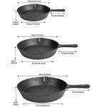 3 Pc Cast Iron Set Pre-Seasoned Skillet Frying Pan 6” 8” 10” Inches - Image 5