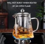 Green Globe Square Glass Teapot with Infuser - Image 7