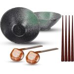2 Pcs Ceramic Ramen Noodle Bowls with 2 Spoon, 4 Chopstick - Image 14
