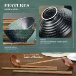 2 Pcs Ceramic Ramen Noodle Bowls with 2 Spoon, 4 Chopstick - Image 12