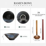 2 Pcs Ceramic Ramen Noodle Bowls with 2 Spoon, 4 Chopstick - Image 10