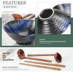 2 Pcs Ceramic Ramen Noodle Bowls with 2 Spoon, 4 Chopstick - Image 8