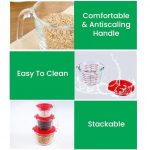 Home & Treat 6 Pcs Glass Measuring 3 Cups with 3 Lids - Image 3