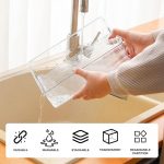 Home & Treat Clear Fridge Organiser Bin with Handles - Image 3