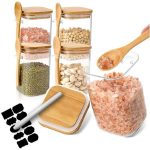 Home & Treat 6 Glass Storage Jars with Bamboo Lids - Image 3