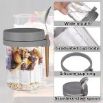 2pcs / 4pcs Glass Overnight Oats Jars with Lids and Spoon - Image 4