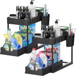 Under Sink Storage Shelf Organizers with Sliding Pull Out Drawer