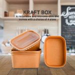 50x Kraft Takeaway Paper Bowls with Lids (Round bowl 500ML) - Image 5