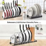 Bakeware Expandable Pan Organiser Lid Rack 5 Divider - Image 3