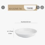 Home & Treat Pure White Porcelain 8 Inch Pasta Bowl Set of 6 Large Ceramic Soup Bowls Set - Serving Plates Salad Pasta Fruit â€“ Microwave and Dishwasher Safe - Image 2