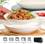 Home & Treat Pure White Porcelain 8 Inch Pasta Bowl Set of 6 Large Ceramic Soup Bowls Set - Serving Plates Salad Pasta Fruit â€“ Microwave and Dishwasher Safe - Image 8