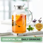 SUSTEAS Glass Pitcher with lid,Hot/Cold Water Ice Tea Wine Coffee Milk and Juice Beverage Carafe, Glass Water Jug - Image 4