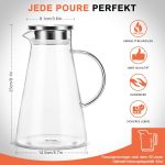 SUSTEAS Glass Pitcher with lid,Hot/Cold Water Ice Tea Wine Coffee Milk and Juice Beverage Carafe, Glass Water Jug - Image 5