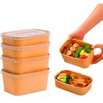 50x Kraft Brown Takeaway Paper Bowls with Lids (500ml | 650ml | 750ml )