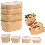50x Kraft Brown Takeaway Paper Bowls with Lids (500ml | 650ml | 750ml ) - Image 2