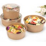 50x Kraft Brown Takeaway Paper Bowls with Lids (500ml | 650ml | 750ml ) - Image 4
