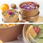 Green Globe 50 x Kraft and White Soup Ice Cream Container Brown Takeaway Paper Cups with Lids, Cardboard Round Deli Tubs Lids (500ml) - Image 5