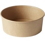 Green Globe 50 x Kraft and White Soup Ice Cream Container Brown Takeaway Paper Cups with Lids, Cardboard Round Deli Tubs Lids (500ml) - Image 4