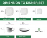 Home & Treat 20-Piece Dinner Set | Contain 4 Each - Dinner Plate, Side Plate, Soup Plate, Saucer, Cups | Dinnerware Service Gift - Image 2